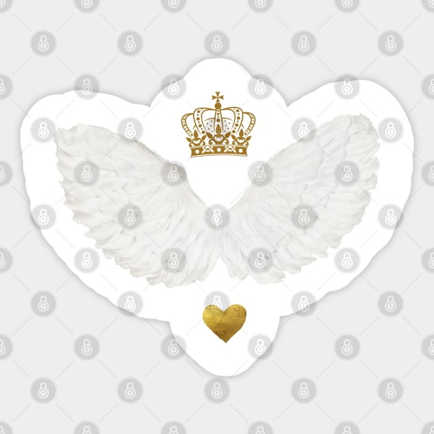 Angel wings with crown Sticker by Once Upon a Find Couture 